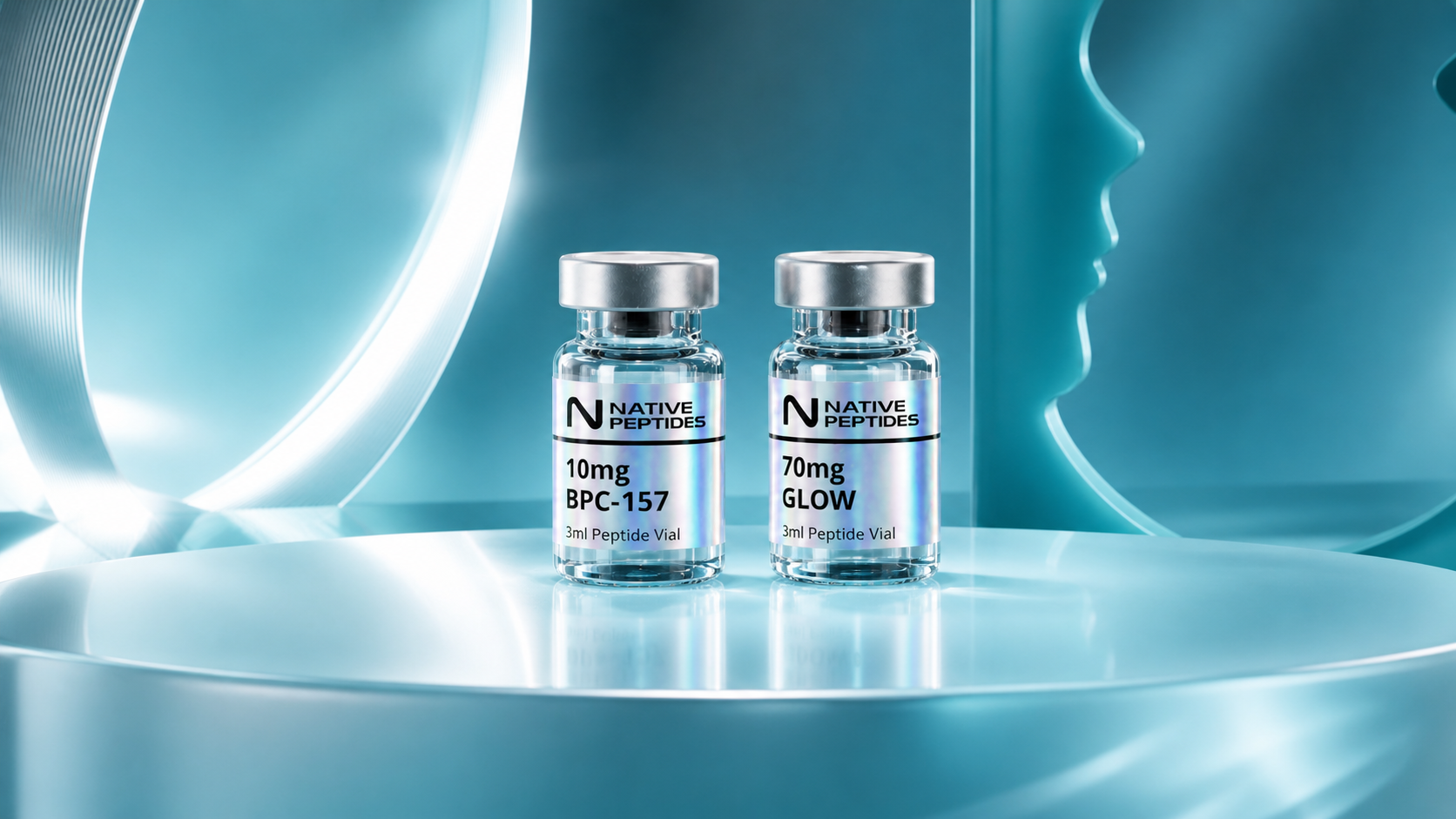 Native Peptides BPC-157 and GLOW peptide vials
